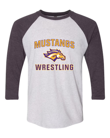 Rolling Meadows Mustangs Wrestling Women's Baseball T-Shirt