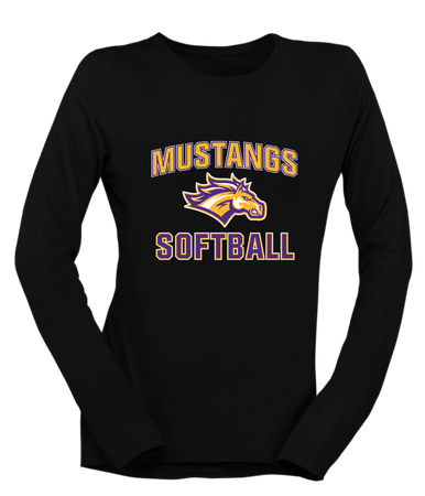 Rolling Meadows Mustangs Softball #1 Women's LS T-Shirt