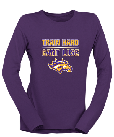 Rolling Meadows Mustangs Train Hard, Can't Lose Women's LS T-Shirt