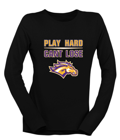 Rolling Meadows Mustangs Play Hard, Can't Lose Women's Premium LS T-Shirt