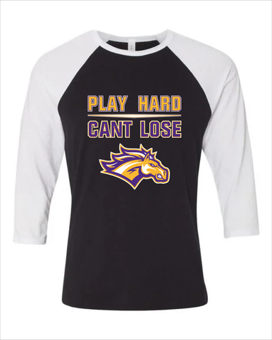 Rolling Meadows Mustangs Play Hard, Can't Lose Women's Baseball T-Shirt