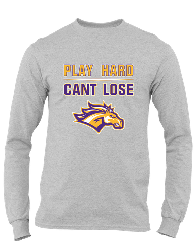 Rolling Meadows Mustangs Play Hard, Can't Lose Men's LS T-Shirt
