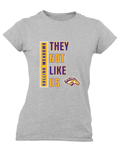Rolling Meadows Mustangs They Not Like Us #1 Women's Premium SS T-Shirt