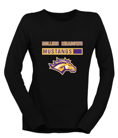 Rolling Meadows Mustangs Mascot #7 Women's Premium LS T-Shirt