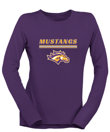 Rolling Meadows Mustangs Mascot #8 Women's LS T-Shirt