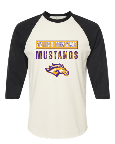 Rolling Meadows Mustangs Mascot #9 Women's Baseball T-Shirt