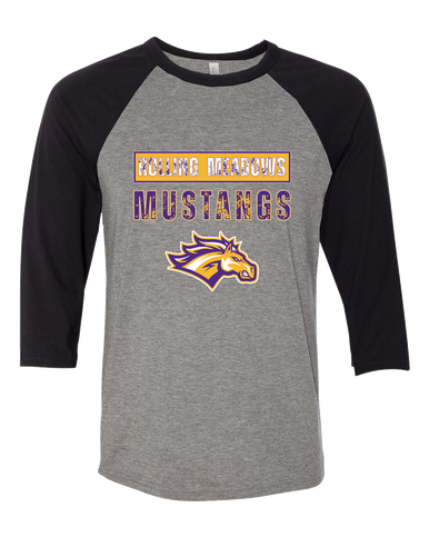 Rolling Meadows Mustangs Mascot #9 Men's Baseball T-Shirt
