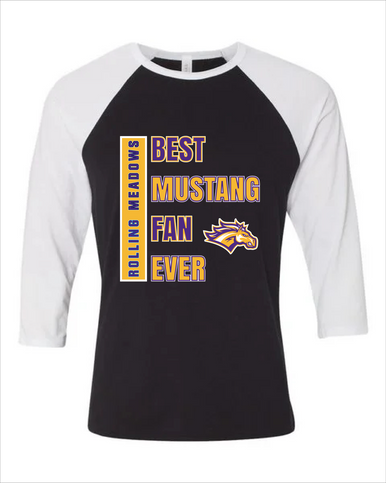 Rolling Meadows Mustangs Best Mustang Fan Women's Baseball T-Shirt