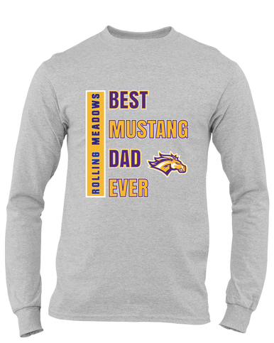 Rolling Meadows Mustangs Best Mustang Dad Men's LS T-Shirt