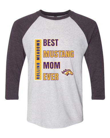 Rolling Meadows Mustangs Best Mustang Mom Women's Baseball T-Shirt