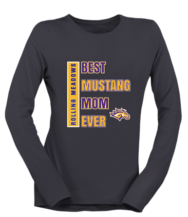 Rolling Meadows Mustangs Best Mustang Mom Women's Premium LS T-Shirt