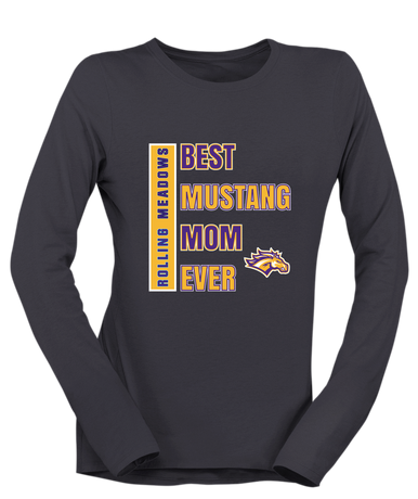 Rolling Meadows Mustangs Best Mustang Mom Women's LS T-Shirt