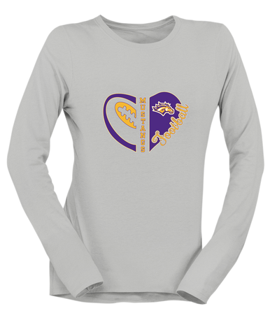 Rolling Meadows Mustangs Heart Football Women's Premium LS T-Shirt
