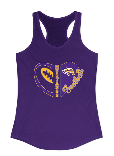 Rolling Meadows Mustangs Heart Football Women's Tank Top