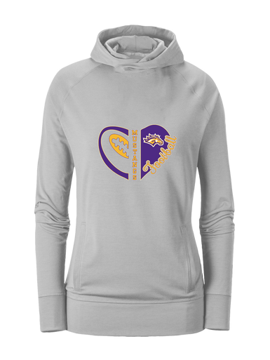Rolling Meadows Mustangs Heart Football Women's Hoodie