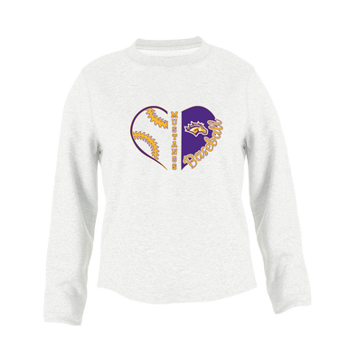 Rolling Meadows Mustangs Heart Baseball Women's Sweatshirt