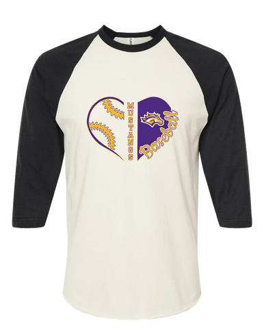 Rolling Meadows Mustangs Heart Baseball Women's Baseball T-Shirt