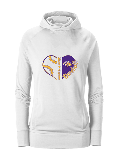 Rolling Meadows Mustangs Heart Baseball Women's Hoodie