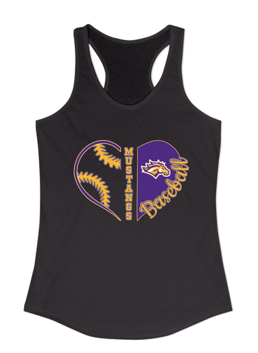 Rolling Meadows Mustangs Heart Baseball Women's Tank Top