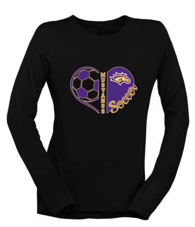 Rolling Meadows Mustangs Heart Soccer Women's Premium LS T-Shirt