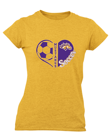 Rolling Meadows Mustangs Heart Soccer Women's SS T-Shirt