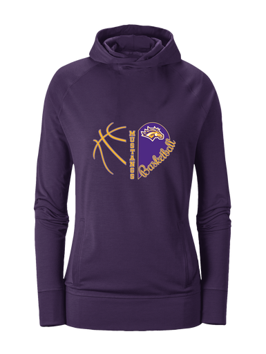 Rolling Meadows Mustangs Heart Basketball Women's Hoodie