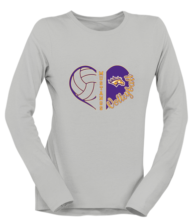 Rolling Meadows Mustangs Heart Volleyball Women's Premium LS T-Shirt