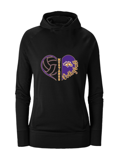Rolling Meadows Mustangs Heart Volleyball Women's Hoodie