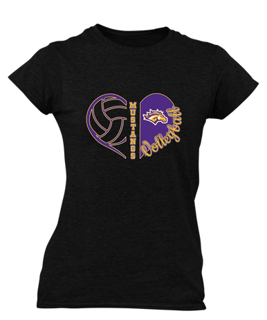 Rolling Meadows Mustangs Heart Volleyball Women's Premium SS T-Shirt