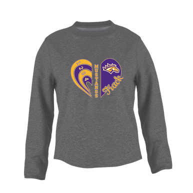 Rolling Meadows Mustangs Heart Track Women's Sweatshirt