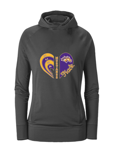 Rolling Meadows Mustangs Heart Track Women's Hoodie