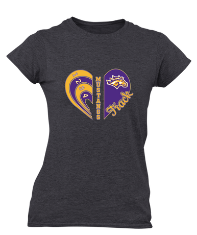 Rolling Meadows Mustangs Heart Track Women's Premium SS T-Shirt
