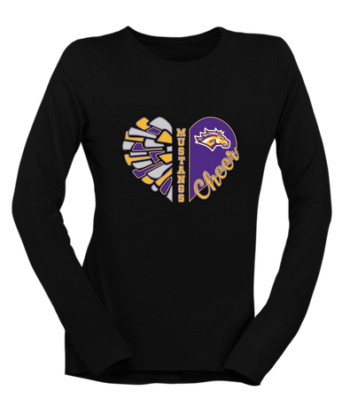 Rolling Meadows Mustangs Heart Cheer Women's Premium LS T-Shirt