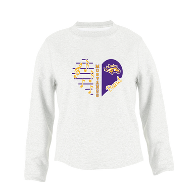 Rolling Meadows Mustangs Heart Band Women's Sweatshirt