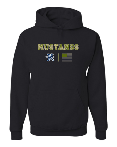 Kingwood Mustangs Camo Flag Men's Premium Hoodie
