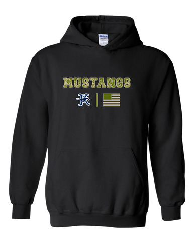 Kingwood Mustangs Camo Flag Men's Hoodie