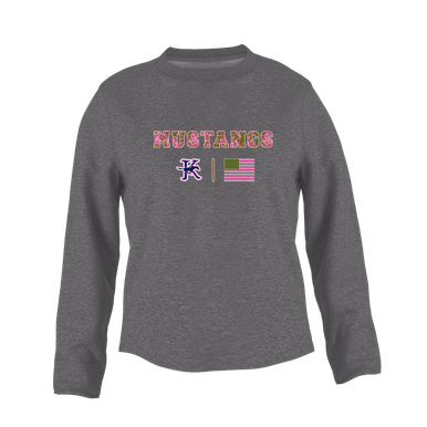 Kingwood Mustangs Pink Camo Flag Women's Sweatshirt