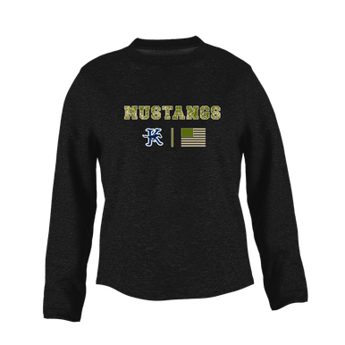 Kingwood Mustangs Camo Flag Women's Sweatshirt