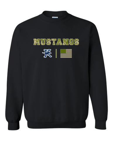 Kingwood Mustangs Camo Flag Men's Sweatshirt