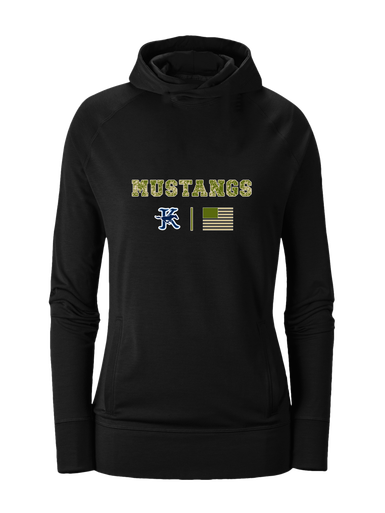 Kingwood Mustangs Camo Flag Women's Hoodie