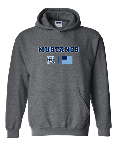 Kingwood Mustangs Team Colors Flag Men's Hoodie