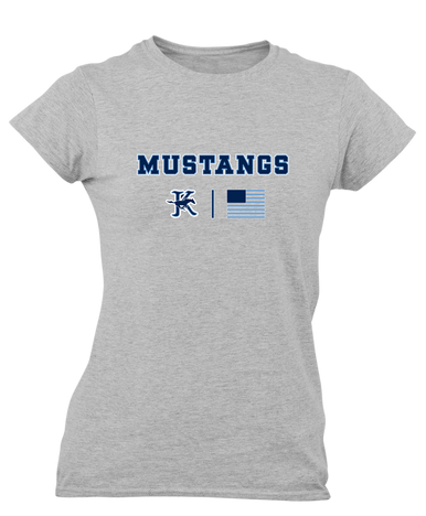 Kingwood Mustangs Team Colors Flag Women's Premium SS T-Shirt