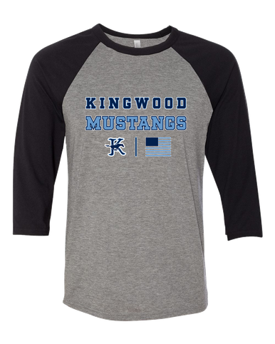Kingwood Mustangs Spirit Flag Men's Baseball T-Shirt