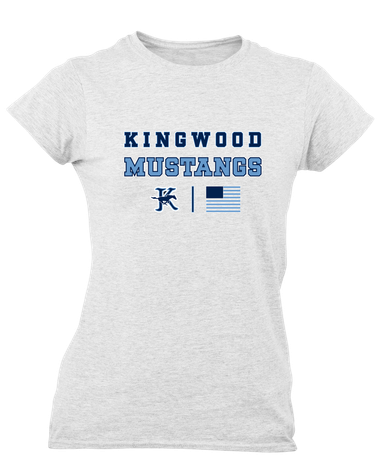 Kingwood Mustangs Spirit Flag Women's Premium SS T-Shirt