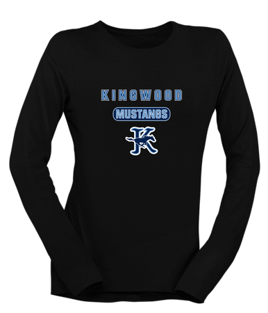 Kingwood Mustangs Mascot #3 Women's LS T-Shirt