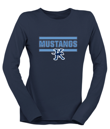 Kingwood Mustangs Mascot #5 Women's Premium LS T-Shirt