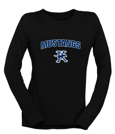 Kingwood Mustangs Mascot #6 Women's Premium LS T-Shirt