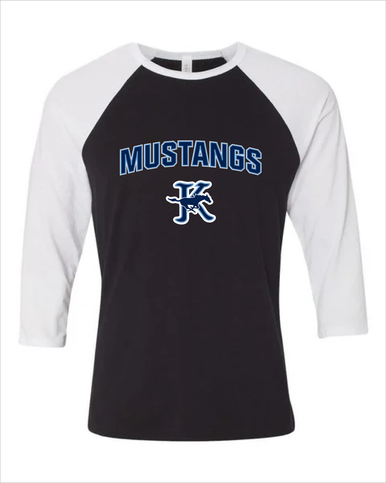 Kingwood Mustangs Mascot #6 Women's Baseball T-Shirt