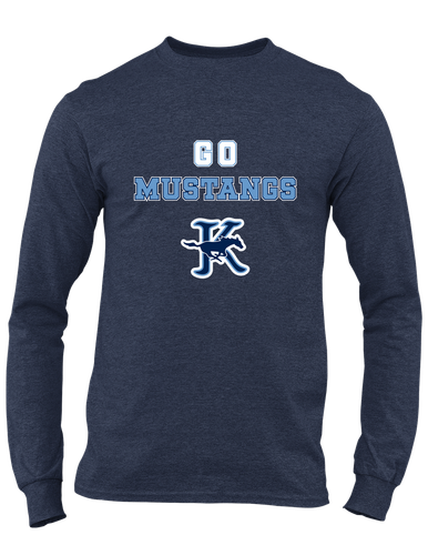 Kingwood Mustangs Go Team Men's LS T-Shirt