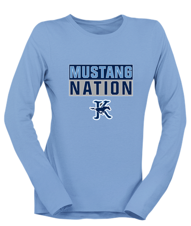 Kingwood Mustangs Nation #1 Women's LS T-Shirt